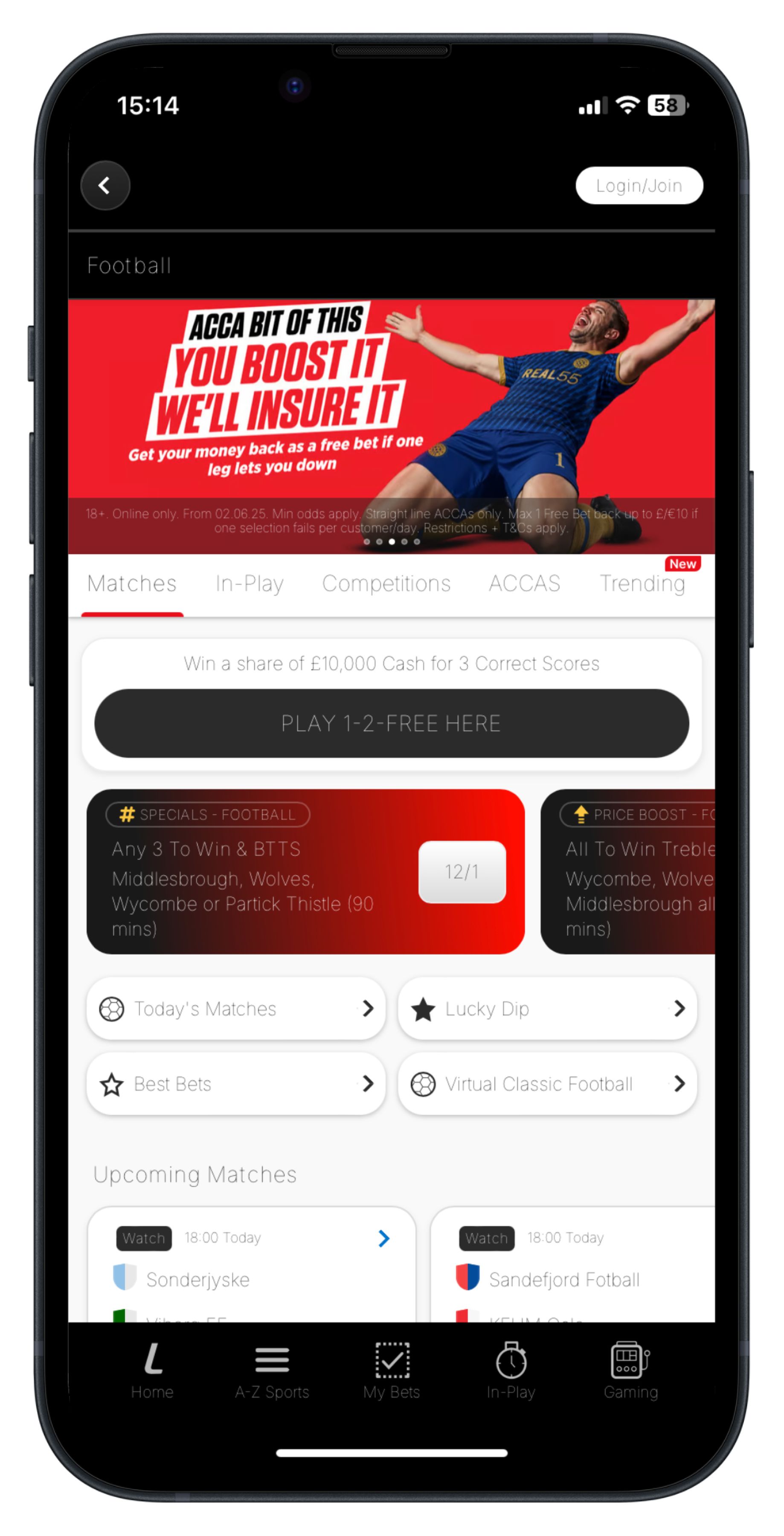 Ladbrokes App Mockup