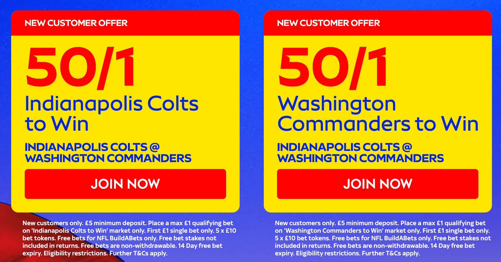 Sky Bet NFL London 50/1 Betting Offers