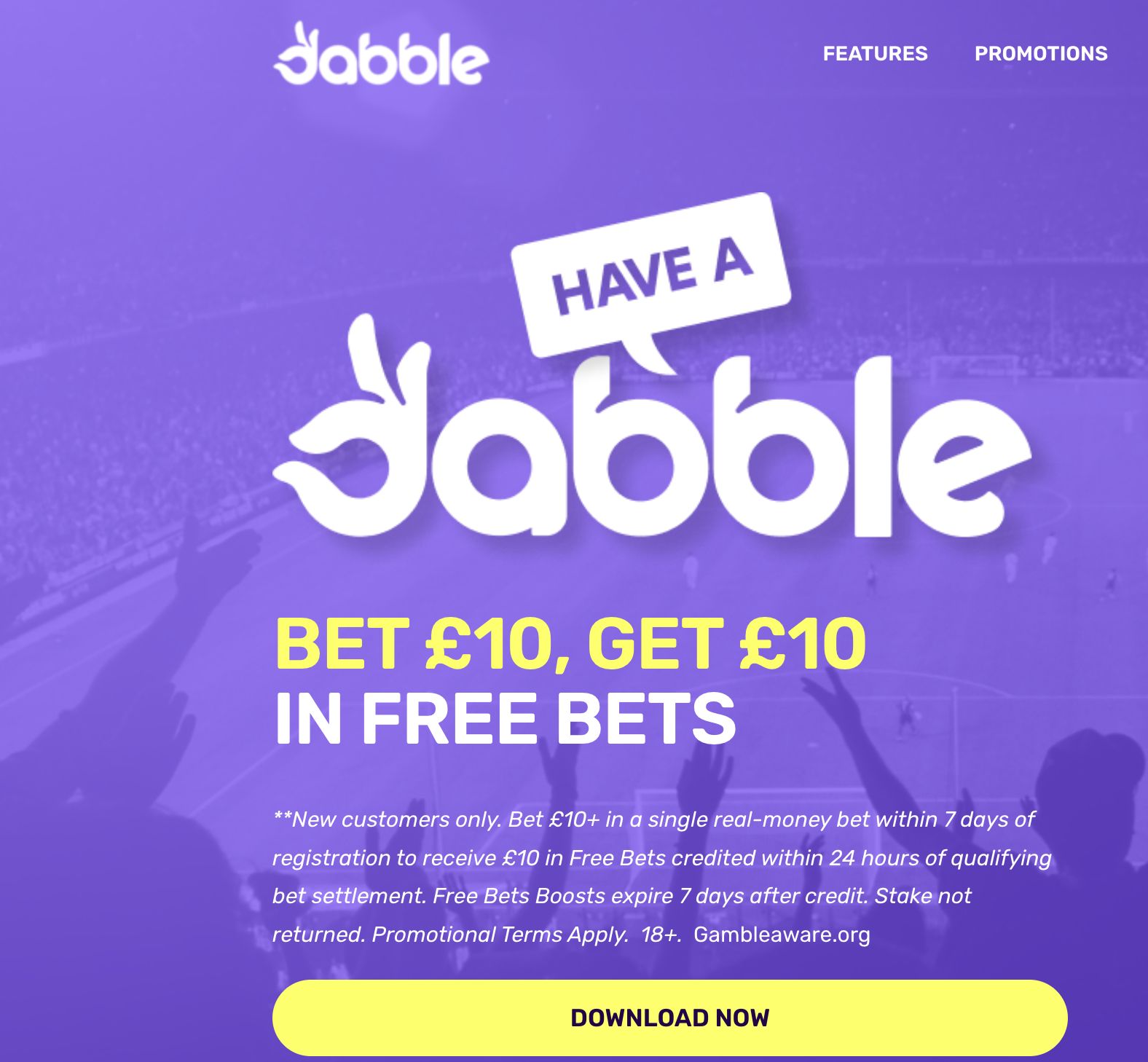 Dabble Bet £10 Get £10
