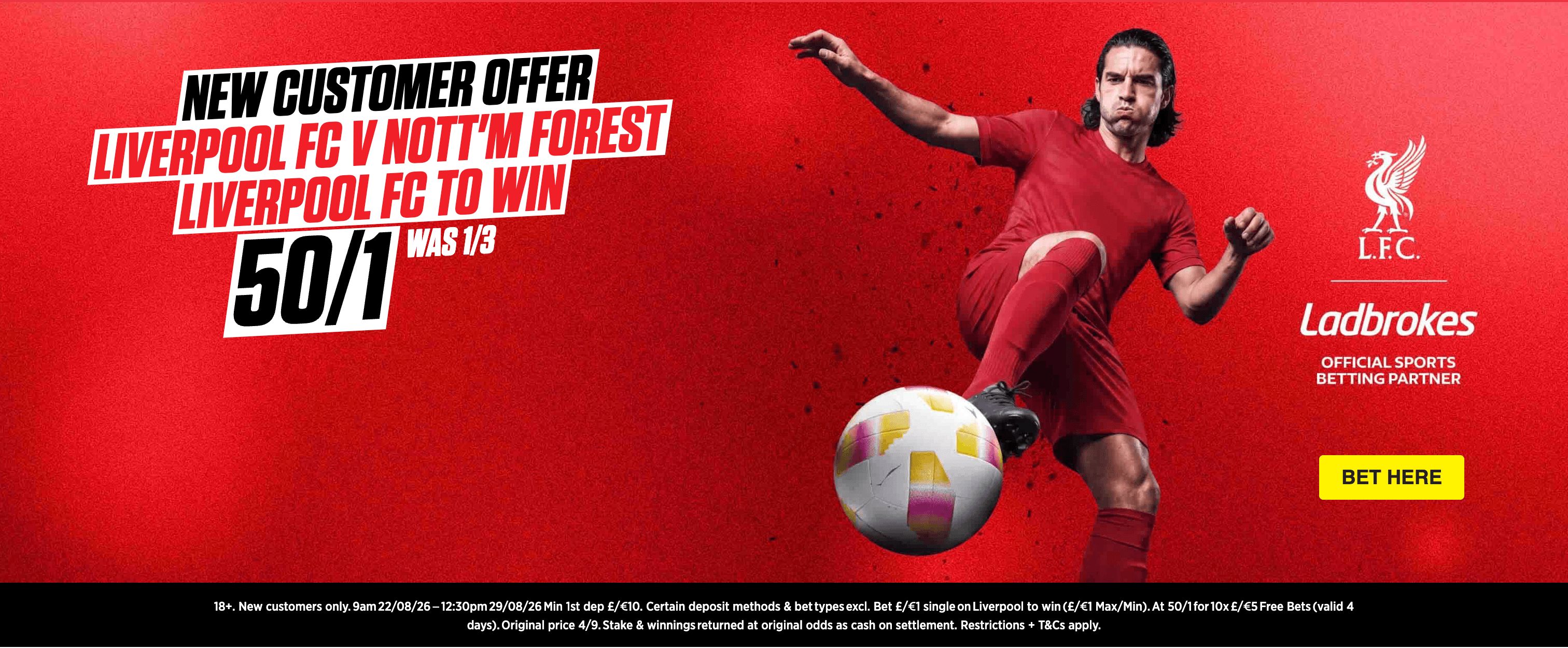 Ladbrokes 50 Liverpool to win