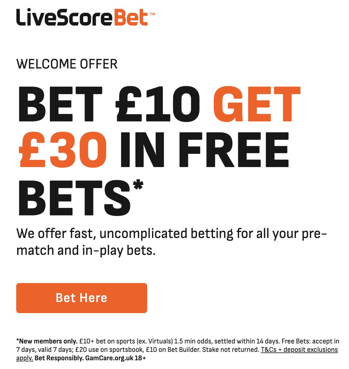 Livescore Bet Sign Up Offer