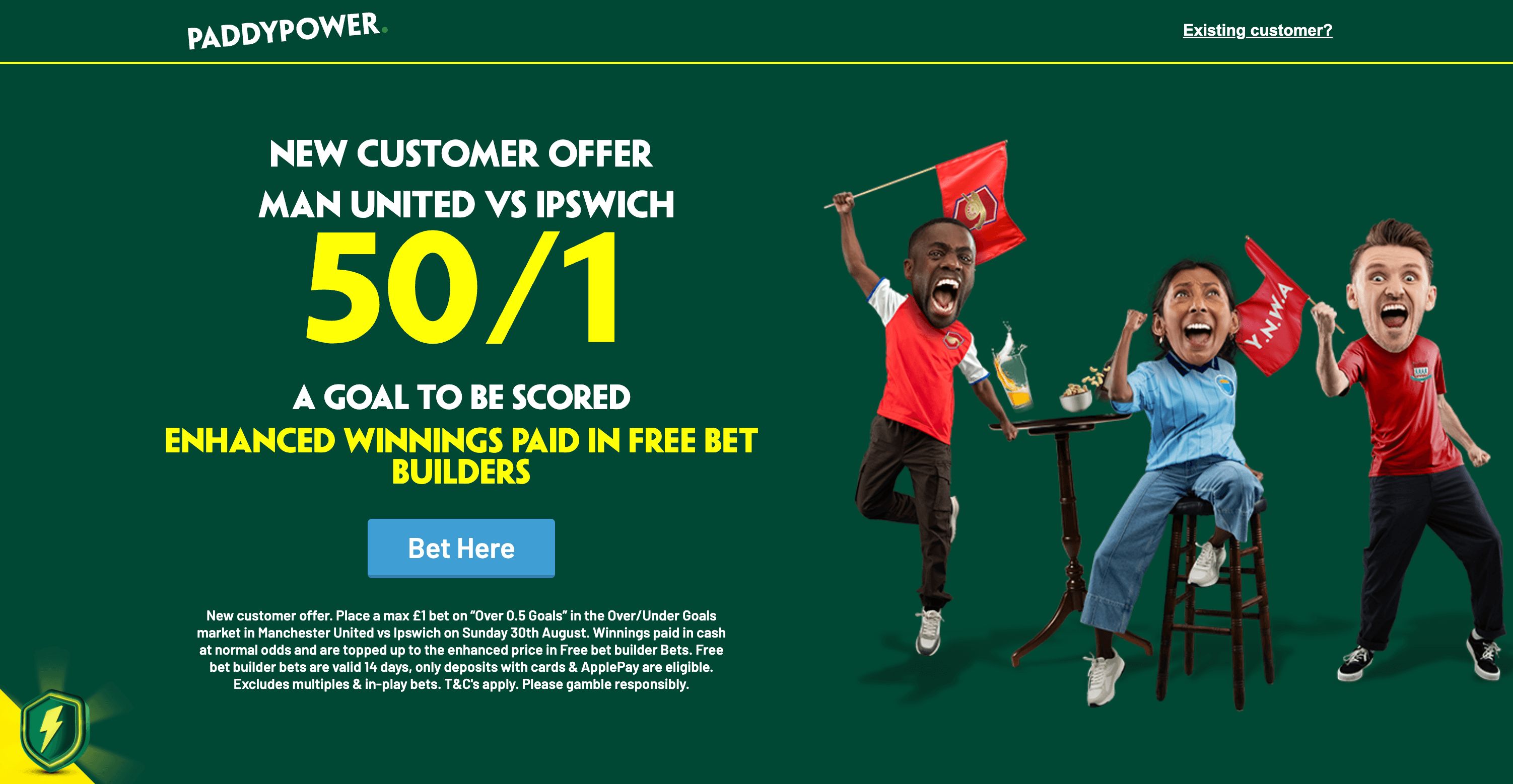 Paddy Power 50 Man United Ipswich