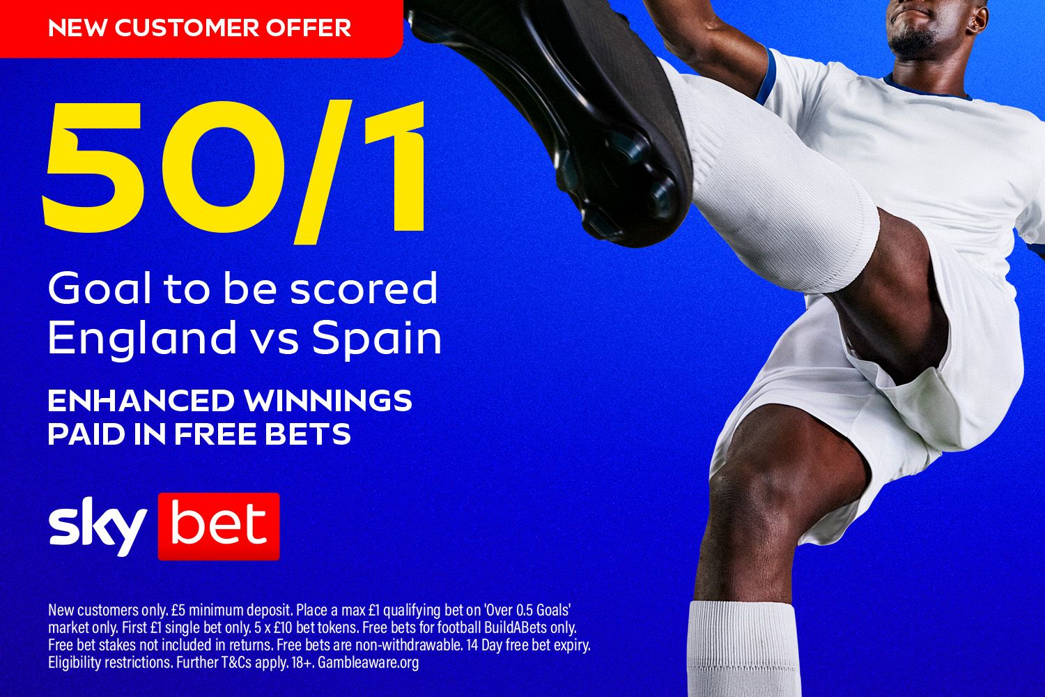 Sky Bet 50/1 England v Spain Enhanced Price